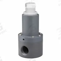 PLAST-O-MATIC Adjustable Antisiphon Relief Valve: PVC, PTFE, 2 in x 2 in, FNPT x FNPT, 32°F to 140°F (MPN RVDT200T-PV). Key specifications — Brand: PLAST-O-MATIC.