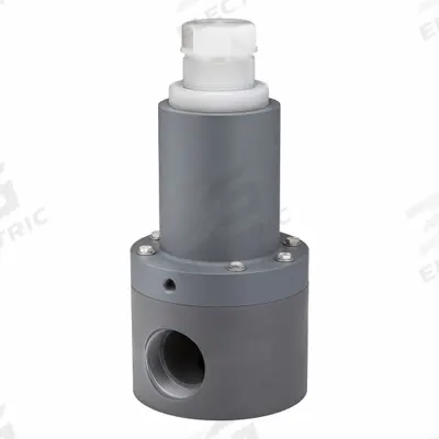 PLAST-O-MATIC Adjustable Antisiphon Relief Valve: PVC, PTFE, 2 in x 2 in, FNPT x FNPT - Corrosive & Ultra-Pure Liquids Pressure Relief Valves