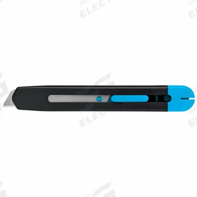 MARTOR Utility Knife: 178 mm Overall Lg, Plain, Black/Blue, Plastic - 18mm Blade Snap-Off Knives