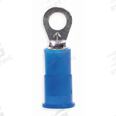 3M Ring Terminal: Blue, Nylon Insulation, #6 Stud Size, 16 AWG to 14 AWG Wire Sizes - Insulated Ring Terminals