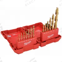 MILWAUKEE Jobber Length Drill Bit Set: 20 Pc, 1/16" to 1/2", 135° Split Point, TiN-Coated HSS (MPN 48-89-1105). Key specifications — attr1236168: PACKOUT™ Case.