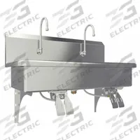 SANI-LAV Wash Station: 2 Stations, 8 in Bowl Dp, 37 in Bowl Lg, 16 1/2 in Bowl Wd, Faucet Included (MPN 54WSL). Key specifications — Includes Side Splash: Side Splash Not Included; Series: Stainless Steel Wash-Station; Brand: SANI-LAV.