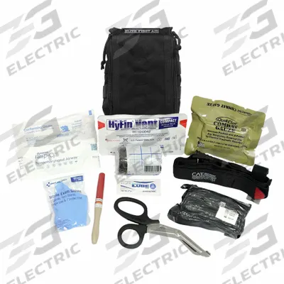 ELITE FIRST AID Patrol Vehicle Trauma Kit: Plastic Bag, 1 People Served, 11 Components - Bleeding Control Kits