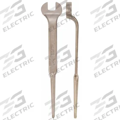 AMPCO Spud Wrench: Aluminum Bronze, Natural, 21 mm Head Size, 1 in Offset - Metric Offset Nonsparking Open End Spud Wrenches
