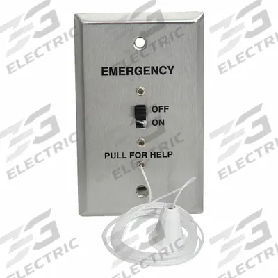 CREST HEALTHCARE SUPPLY Pullcord Station: 2 3/4 in Overall Wd, 24V DC - Call Stations