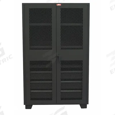 JAMCO Storage Cabinet: 60 in x 24 in x 78 in, 2 Adj Shelves, Swing Handle & Padlock Hasp - Industrial Ventilated Shelf Cabinets with Drawers