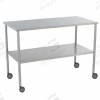 Instrument Table: 24 in Overall Wd, 34 in Overall Ht, 5 ft Overall Lg, Stainless Steel, Silver (MPN 7836MR). Key specifications — Brand: BLICKMAN; Caster Type: Swivel; Countertop Material: Stainless Steel.