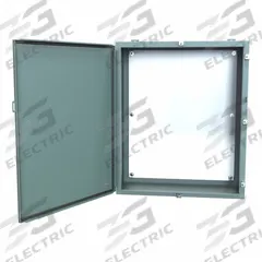 HAMMOND Electrical Enclosure: Steel, 36 in x 30 in x 12 in, NEMA 12/13/3R/4, w/Panel, Solid Cover (MPN 1418N4M12). Key specifications — Closure Method: Clamps; Brand: HAMMOND; Knockouts: Not Included.