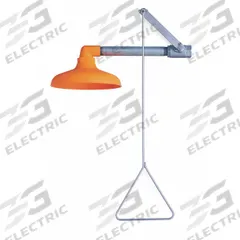 GUARDIAN EQUIPMENT Plumbed Shower: Wall Mnt, Plastic Sprayhead, Shroud, Galvanized Steel Pipe (MPN G1643). Key specifications — Brand: GUARDIAN EQUIPMENT; Activation: Pull Rod.