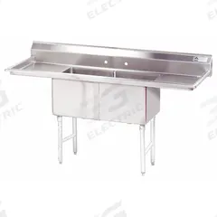 ADVANCE TABCO Scullery Sink: 2 Bowls, 43 in Overall Ht, 72 in Overall Lg, 24 in Overall Wd (MPN FC-2-1818-18RL-X). Key specifications — Brand: ADVANCE TABCO.