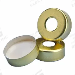 Magnetic Septa and Hole Cap Crimp Seal: 20 mm Dia, Yellow, Steel, PTFE, 20 mm Screw Closure Size (MPN 323682). Key specifications — Closure Type: Septa; Clarity: Colored; Product Type: Crimp Cap; Septa Included: Yes; Vented: No; Screw Closure Size: 20 mm; Brand: QORPAK; Closure Color: Yellow.