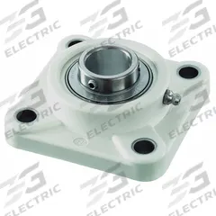 NTN 4 Bolt Flange Bearing: Radial Ball, 30 mm Bore, Polymer, Set Screws, 107 mm Lg, 41.4 mm Wd (MPN SUCFPL206). Key specifications — Bore Type: Cylindrical; Brand: NTN; Lubricant Material: FDA/USDA-H1 Solid Grease; Mounting Bolt Size: M10; System of Measurement: Metric; Included Bearing Cap: None.