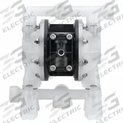 ARO Diaphragm Pump: Polypropylene Body, 1/2 in, NPT Connection, 14.4 gpm, PTFE Valve, PP Seat (MPN PD05P-APS-PTT-B). Key specifications — Brand: ARO; Seat Material: PP; Check Valve Material: PTFE; Diaphragm Material: PTFE w/ Santoprene Backing.