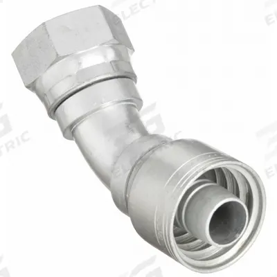AEROQUIP Hydraulic Crimp Fitting: Steel x Steel, 45° Elbow, -12 For Hose Dash Size - Aeroquip Crimp Hydraulic Hose Fittings with JIC Connection