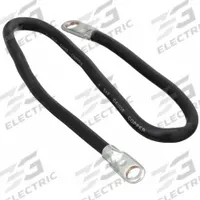 ROAD POWER Battery Cable with Lugs: Switch to Start Cable, 4 ga Wire Size, 24 in Overall Lg, Black (MPN SS24-4). Key specifications — Termination Type: Switch to Start Cable; Connection Type: Flattened Lug; Maximum Voltage: 12V; Wire Color: Black; Wire Size: 4 ga; Brand: ROAD POWER.