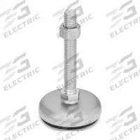 JW WINCO Male-End Leveling Mount: Swiveling Stud, 3/8"-16 Thread Size, 3.15 in, 3,147 lbf Capacity (MPN 31-80-3/8X16-100-B1-SK). Key specifications — Base Shape: Round; Load Capacity: 3,147 lbf; Thrust Pad Material: Buna-N; Includes: Rubber Pad; Hex Size: 11/16 in.