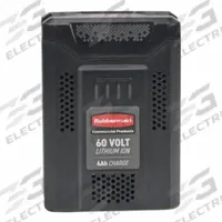 RUBBERMAID COMMERCIAL PRODUCTS Platform Truck Battery: 4 3/4 in Overall Wd, 3 1/4 in Overall Ht (MPN 2173664). Key specifications — Brand: RUBBERMAID COMMERCIAL PRODUCTS; Manufacturer Part Number: 2173664; Battery Chemistry: Lithium Ion; Battery Size: 60V.
