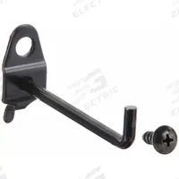 APPROVED VENDOR Single Rod Pegboard Hook: 1/4 in Peg Hole, For 1 in Pegboard Hole Spacing, 10 PK (MPN 5TPG1). Key specifications — Color: Black; Locking System: Screw-In; Mounting Type: Surface; Accessory Type: 90-Degree Single Hook; Brand: APPROVED VENDOR.