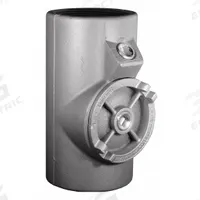 Sealing Fitting - Vertical and Horizontal: Aluminum, 4 in Trade Size, Female, 9 3/8 in Overall Lg (MPN EYF-400AL). Key specifications — Brand: APPLETON ELECTRIC; Finish: Powder Coated; Connection Type: Threaded; Thread Gender: Female; Ends - Hazardous Fittings: 4 in FNPT x 4 in FNPT; Material: Aluminum; Hazardous Location Rating: Class I, Division 1 and 2, Groups C, D; Thread Type: NPT.