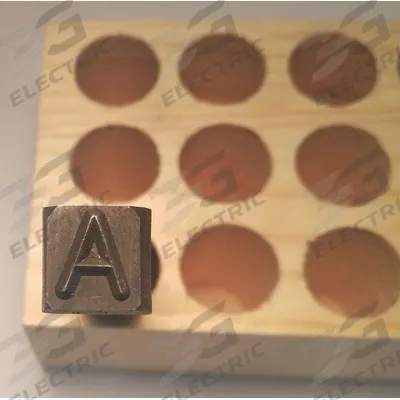 YOUNG BROS. STAMP WORKS Hand Stamp Character: A, 5/16 in Character Ht, 3 in Shank Lg - Heavy-Duty Sharp-Face Hand Stamps