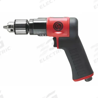 CHICAGO PNEUMATIC Air-Powered Drill: 3/8 in Chuck, Light Duty, 3,000 RPM, 0.6 hp - Pistol-Grip Air-Powered Drills