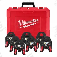 MILWAUKEE Press Jaw Kit: 1/4 in to 1-1/8 in Pipe, Copper (HVAC), Std Tool Types (MPN 49-16-2662R). Key specifications — attr518794: 1/4 in to 1-1/8 in; attr518793: Copper (HVAC); attr518792: Line Set; attr553578: (7) Jaws; attr518791: MILWAUKEE.