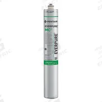 PENTAIR/EVERPURE Quick-Connect Water Filter: 0.5 micron, 1.7 gpm, 9,000 gal, 20 3/4 in Overall Ht (MPN EV961256-75). Key specifications — Filter Media: Agion; Reduces: Sediment; Brand: PENTAIR/EVERPURE.