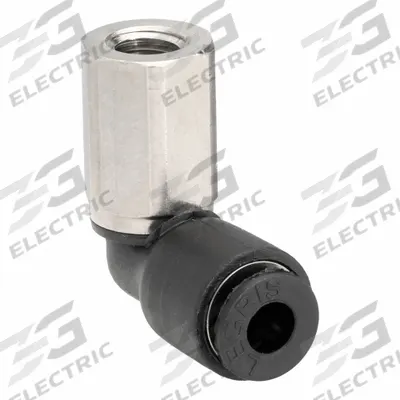 LEGRIS Push-Fit Elbow Fitting: 1/4 in OD x 3/16 in Pipe Size, Push-to-Connect x UNF - Nylon & Nickel-Plated Brass Tube Fittings