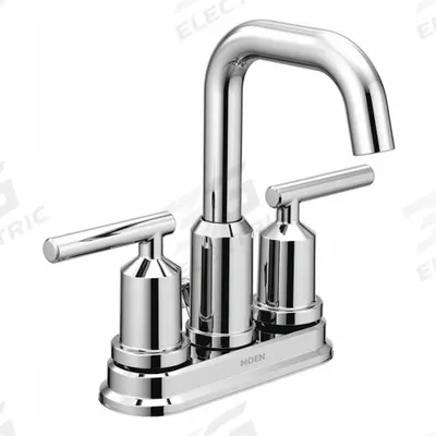 GIBSON Low Arc Bathroom Faucet: Gibson, Brass, Chrome Finish, 1.2 gpm Flow Rate - Centerset Handle Bathroom Faucets