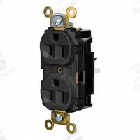 HUBBELL Receptacle: Duplex, 5-15, Black, 125V AC, 15 A, 2 Pole / 3 Wire (MPN HBL5262STBK)