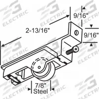 APPROVED VENDOR Roller: 2 13/16 in Lg, 9/16 in Wd, 150 lb Max Wt (MPN 9-277). Key specifications — Product Type: Roller; Brand: APPROVED VENDOR.