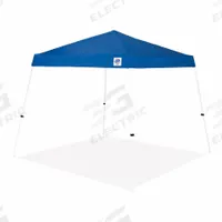 E-Z UP Canopy Tent: 12 ft Overall Lg, 12 ft Overall Wd, 8 7/8 ft Overall Ht, Powder Coated, Steel (MPN VS2912BL). Key specifications — Brand: E-Z UP; Frame Color: White; Includes: Standard Spikes; Leg Adjustability: Adjustable Legs; Panel Color: Blue; Panel Material: Polyester.