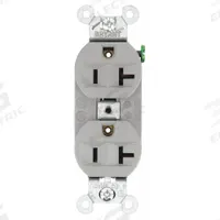 BRYANT Receptacle: Duplex, 5-20, Gray, 125V AC, 20 A, 2 Pole / 3 Wire (MPN 5362BGRY)