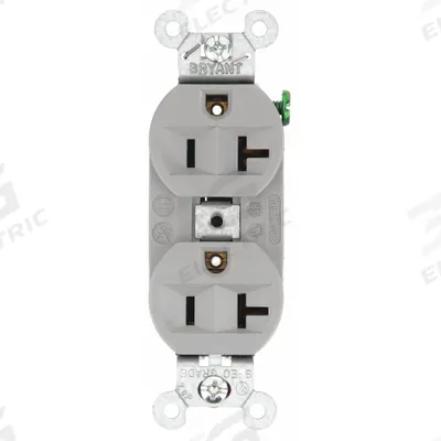 BRYANT Receptacle: Duplex, 5-20, Gray, 125V AC, 20 A, 2 Pole / 3 Wire (MPN 5362BGRY) - General Purpose Receptacles