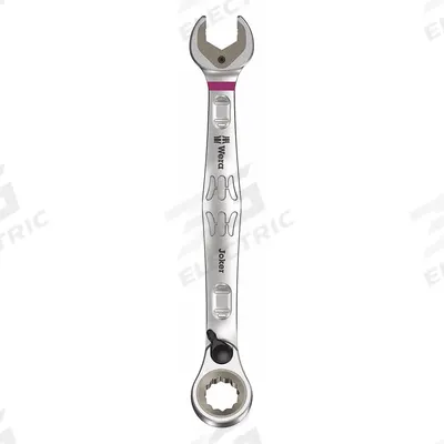 WERA Combination Wrench: Alloy Steel, Nickel Chrome, 9/16 in Head Size, 7 1/4 in Overall Lg - SAE Spline Ratcheting Combination Wrenches