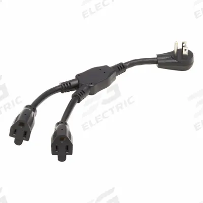 EATON TRIPP LITE Power Cord: 1 ft Lg, 3/14, 5-15P Plug, (2) 5-15R Receptacle, SJT, PVC - General Purpose Power Cords with Splitters