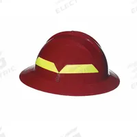 BULLARD Fire Helmet: Red, Full Brim, Chin Strap, 6 pt Ratchet (MPN FHRDR). Key specifications — Color: Red; Chin Strap: Yes; Brand: BULLARD; Style: Full Brim; Suspension: 6 pt Ratchet.