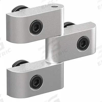 80/20 Lift Off Hinge: 2 25/64 in x 2 5/16 in, 15 Series, Silver, Aluminum - Captive Lift-Off Hinges
