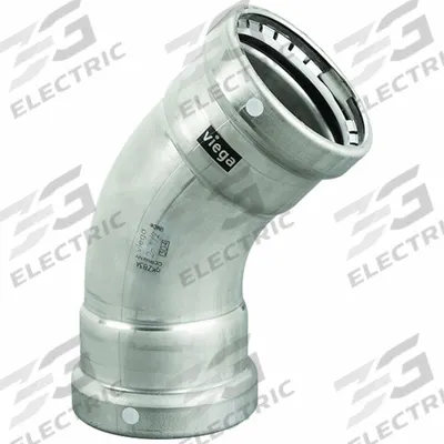 VIEGA MEGAPRESS Crimp Elbow Fitting: 2 1/2 in Pipe x 2 1/2 in Pipe Size, Press-fit x Press-fit - Stainless Steel Press Fittings