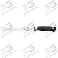 MERCER CUTLERY Bread Knife: Taper Ground Edge/Wavy Edge, 8 in Overall Lg, Steel Blade, Black Handle (MPN M20508). Key specifications — Sub-brand: Genesis; Brand: MERCER CUTLERY; Blade Material: Steel; Blade Type: Wavy Edge; Forged/Stamped: Forged; Handle Color: Black; Handle Material: Santoprene; Knife Type: Bread Knife.