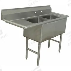 ADVANCE TABCO Scullery Sink: 2 Bowls, 43 in Overall Ht, 56 1/2 in Overall Lg, 23 1/2 in Overall Wd (MPN FC-2-1818-18L-X). Key specifications — Brand: ADVANCE TABCO.