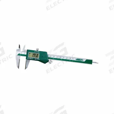 INSIZE Digital Caliper: 0 in to 6 in /0 mm to 150 mm, +/- 0.0012 in Accuracy - Digital Calipers with SPC Output for General Use