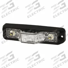 ECCO Forklift Safety Light: Perimeter Flashing Warning Light, Amber/White, 1 5/16 in Overall Wd, LED (MPN ED3777AW). Key specifications — Operating Voltage: 12-24V DC; Number of Flash Patterns: 69; Includes: Mounting Hardware; Electrical Connection: Blunt Cut Wires; Mount Type: Bolt; Brand: ECCO; Shape: Rectangular.