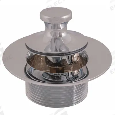 APPROVED VENDOR Shower Drain: Brass, Chrome, 1 5/8 in Overall Dia, Lift and Turn - Bathtub Drain Stoppers