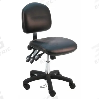 BENCHPRO Ergonomic Chair: Vinyl, Armless, Ht Range 17 in to 22 in, 19 in Seat Wd - Vinyl Lab Chairs