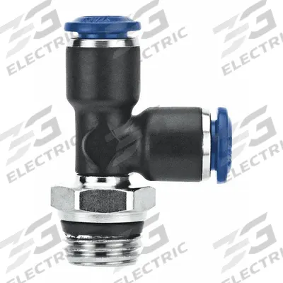 AIGNEP USA Push-Fit Tee Fitting: 1/2 in OD x 1/4 in Pipe x 1/4 in OD Size, Nylon - Nylon & Nickel-Plated Brass Tube Fittings