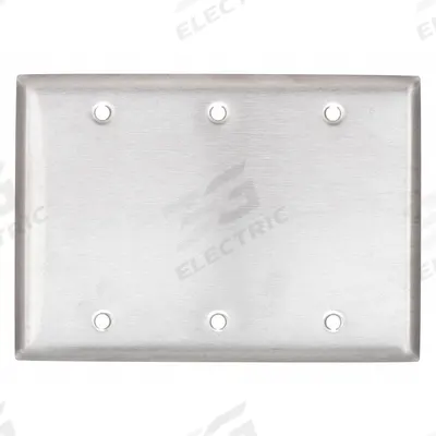 HUBBELL Wall Plate: Blank, 3 Gang, Silver - General Purpose Wall Plates