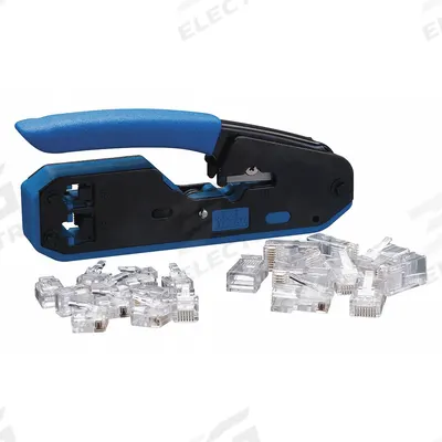 IDEAL Crimper and Connector Kit: For BNC/F Connectors/RCA, RG59/RG6/6Q - Data Cable Connector Crimping Kits
