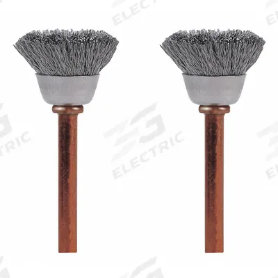 DREMEL Rotary Tool Brush: 1/2 in Brush Dia, Cup Brush, Straight, Mounted, Stainless Steel - Wire Brushes for Rotary Tools