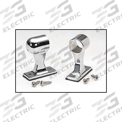PHOENIX Center Stanchion Kit: Stainless Steel, Silver, Round, Mounting Hardware - Truck Hand Rail Components